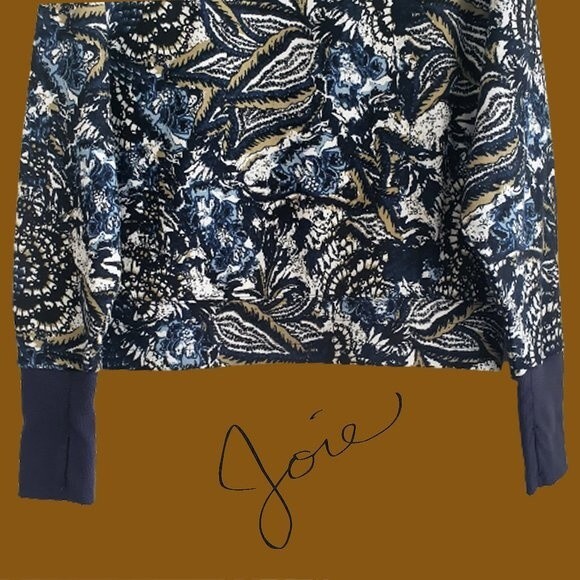 JOIE NEW Bohemian CALEIGH Floral Paisley Abstract Thumb Hole Cuffs Sweatshirt - Picture 5 of 12